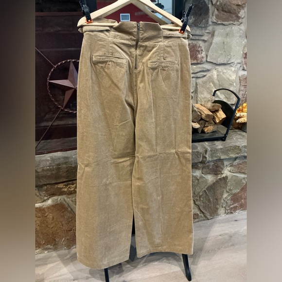 NWT NY&Co Corduroy Tan Trouser Wide Leg size 12 - Picture 3 of 4